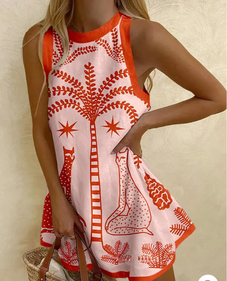 Mini Dress | Palm Tree Print