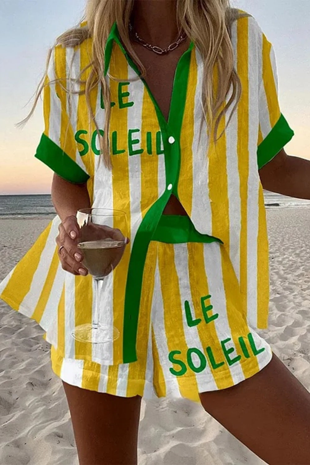 Linen Set | Yellow Stripes