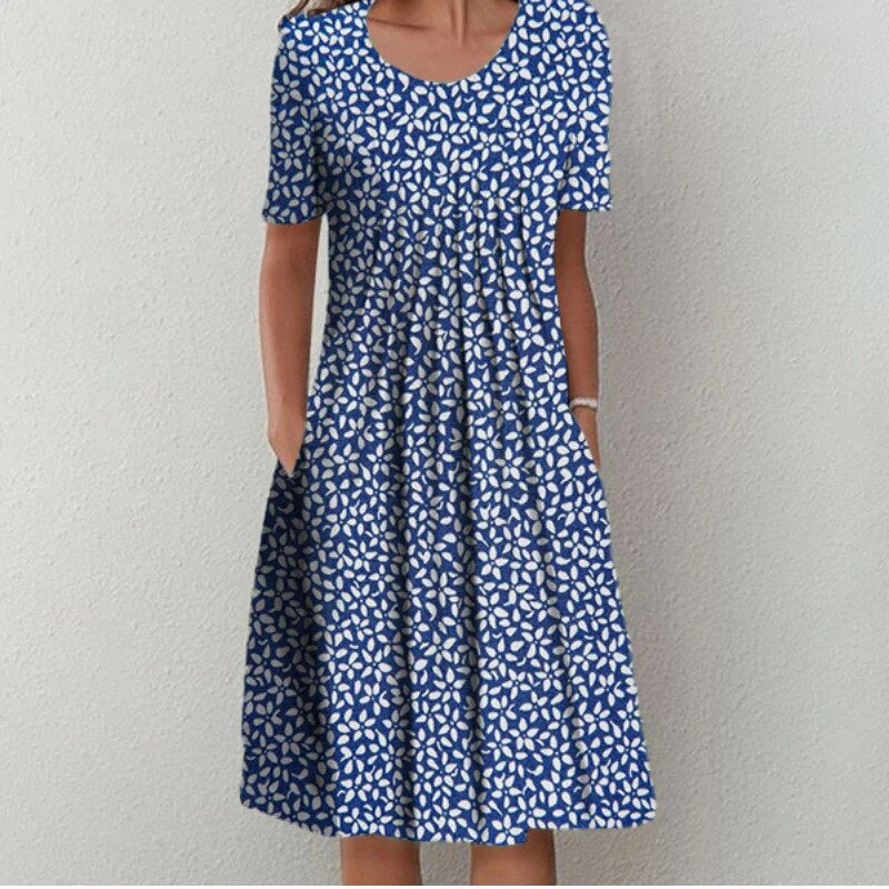 Stylish and Casual Floral Dress with Pockets