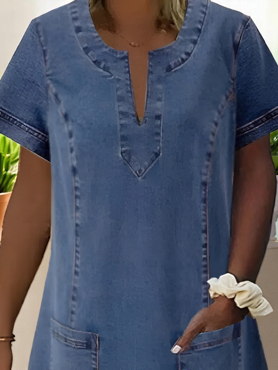 Julie | Robe en Denim Douce avec Poches Avant